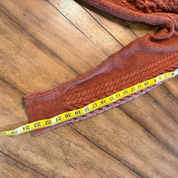 Nili Lotan x Target Open Front Cable Knit Cardigan Rusty Orange, Small - Picture 13 of 14